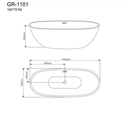 Ванна отдельностоящая Grossman GR-1101 акрил левосторонняя/правосторонняя